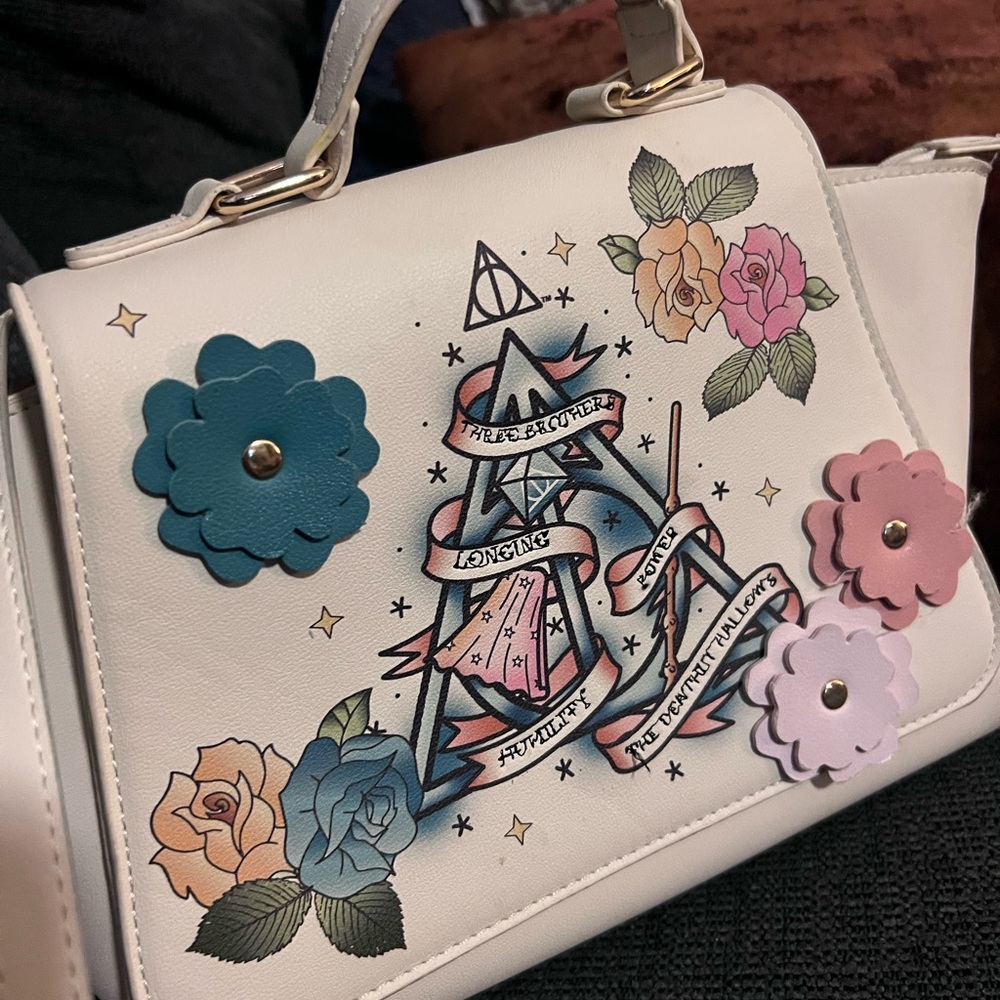 Harry Potter Floral White Shoulder Bag